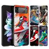 Hard PC Phone Case For Samsung Galaxy Z Flip 7 6 5 4 Black Cover For Galaxy Z Flip 3 Foldable Bags Capas Popular Street Sneakers