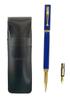 Slim Black Leather Pen Case for the Exchange BP ZX Fountain Pen Ink with Blue Ink Set (individual Cartridge) (T23-ASB-ZX-L)