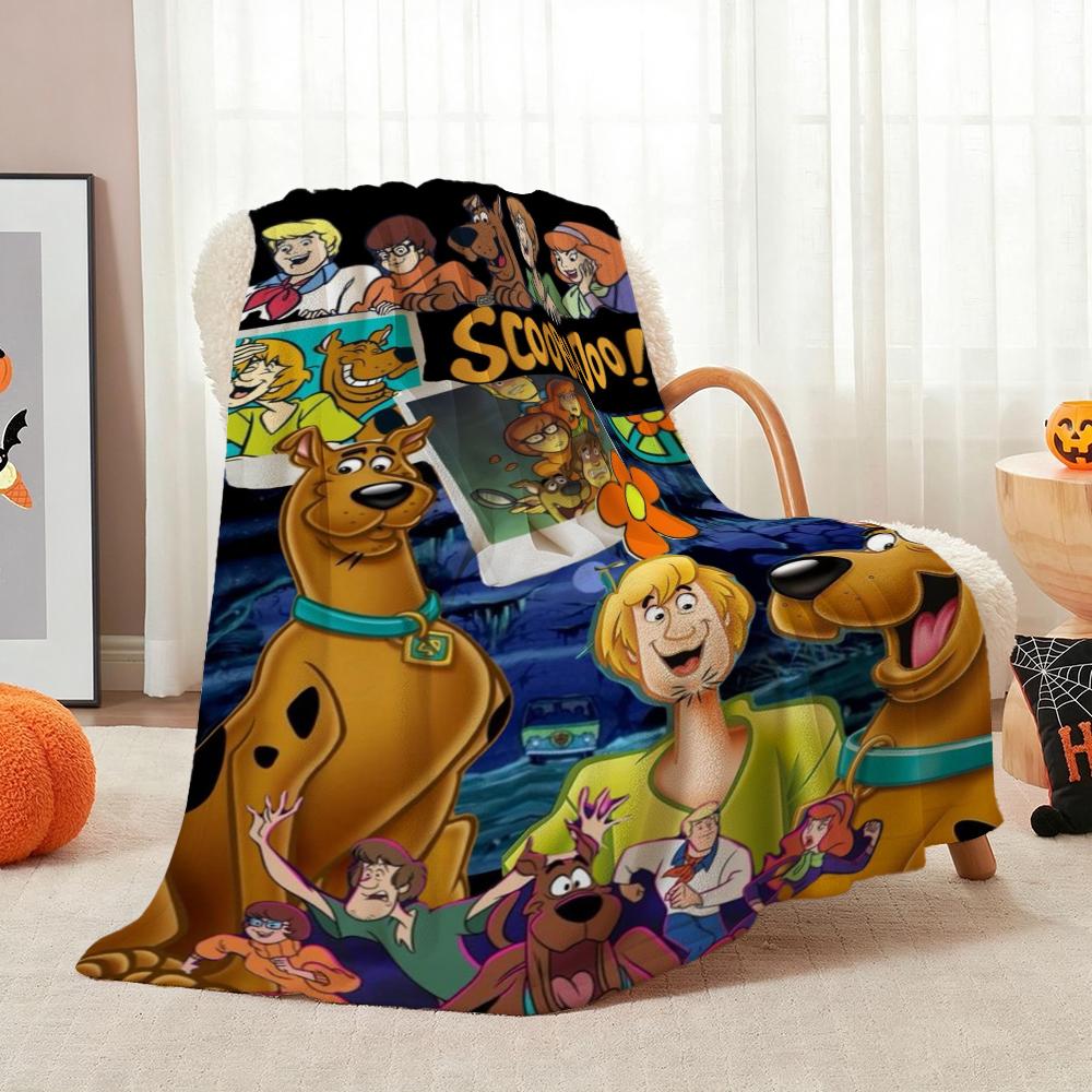 Classic Scoobydoo Spooky Monster Mashup Cartoon Anime Blanket Cozy Comfortable Throw Blanket For Bedroom Sofa Nap Lightweight Home Decor