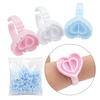 100 PCS Disposable Heart-shaped Plastic Glue Ring Cup Eyelash Extension Tattoo Pigment Holder Pallet Lash Makeup Supplies Tools