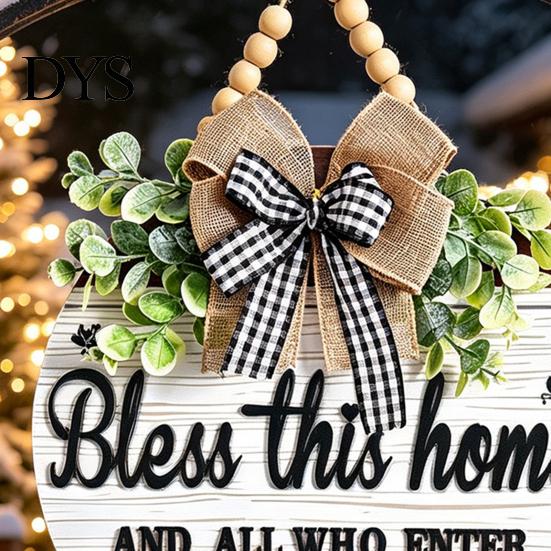All Season Home Decorations Welcome Sign for Front Door Porch, Round Wooden Hanging Rustic Farmhouse Hanger Plaque, Hanger, Thoughtful Gifts Neighbors