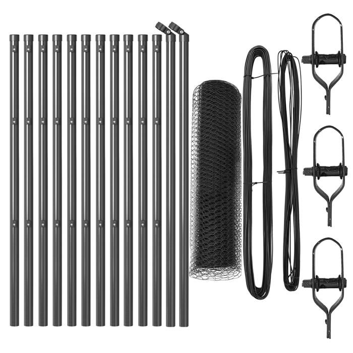 Clôture hexagonale vidaXL Gris 0.8x25 m Acier 3352810