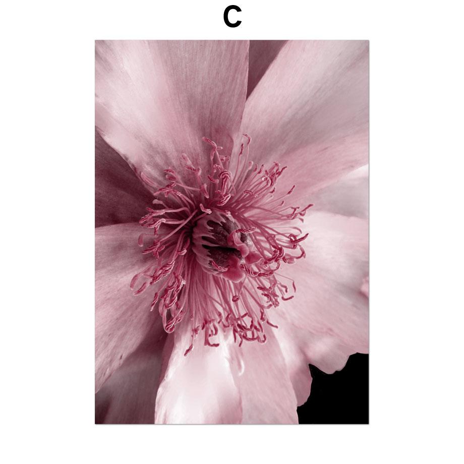 

Постеры на скандинавскую тему и принты, большой розовый пион, роза, листья, настенная живопись на холсте, настенные картины для гостиной, домашний декор 30x40cm No Frame