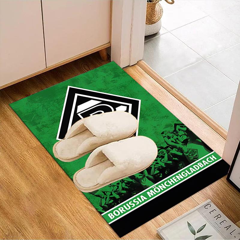 Green Black Borussia Rug for Living Room, Game Rooms, Office, Bedroom, Office Floor Mat Playful Design, fan gifts Christmas decor