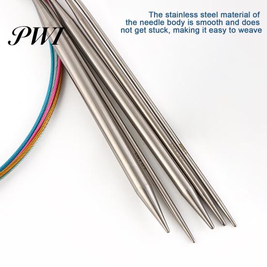 Durable Knitting Needles with Elastic Rope Circular Needle MM US Sizes Lightweight Round Stainless Steel for DIY Handmade Projects Non-hook Yarn