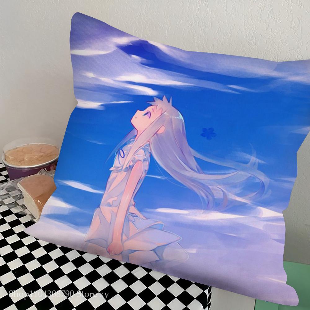 Honma Meiko Animation Hemlig Bas Kuddöverdrag Fyrkantig Kudde Sovrum Soffa Fritid Komfortkudde Bil Vardagsrum Heminredning