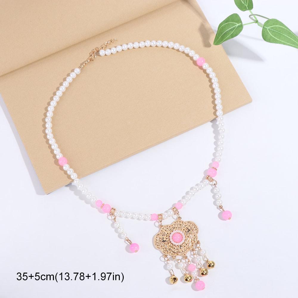 Bead String Longevity Lock Pendant Chinese Style Pearl Choker Hanfu Necklace Hanfu Accessory