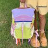 Zaino da Viaggio Multicolore Zainetto da Giorno in Nylon Zaino Portatile da Esterno Donna