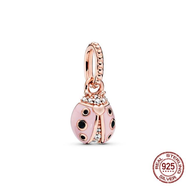Rose Gold Plated Pendant Charm Gift 925 Sterling Silver Dangle Bead Fit Original Fasion Bracelet Necklace Jewelry For Women