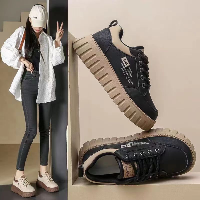 Thick-soled dopamine women's spring and autumn 2025 new versatile super fire explosion autumn wear-resistant casual fashion sports shoes