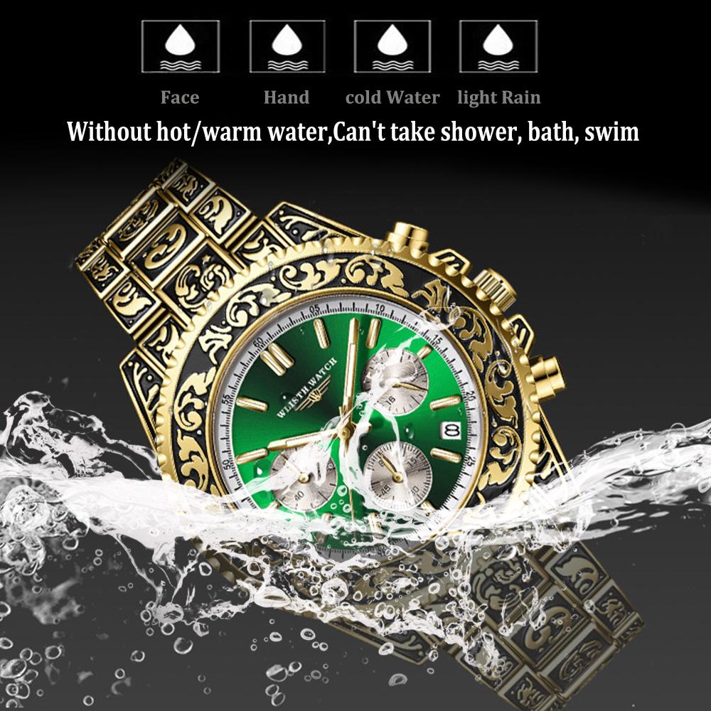 Men's Luxury Business Retro Watches Date,Chronograph Creative Steel Band Quartz Watch For Man Waterproof Clock Relogio