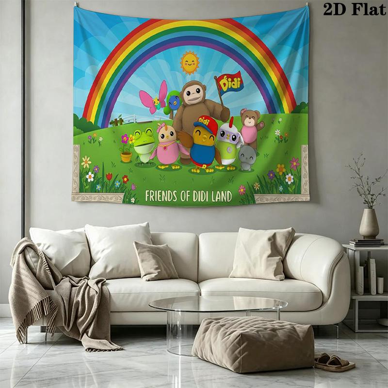 Didi and Friends Wall Tapestry Aesthetic Wall Hanging Printed Fabric Blanket Decorative Tapestries for Bedroom Living Room Home Decor