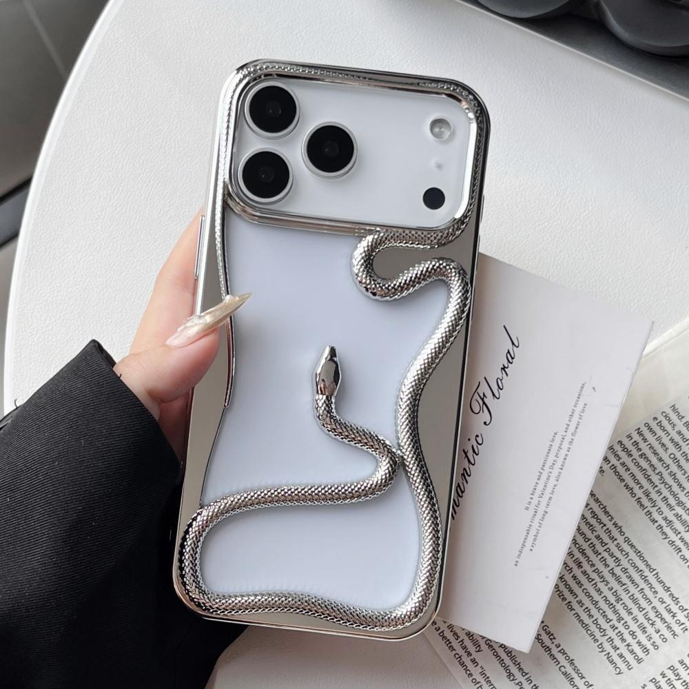 

3D Cool Plating Hollow Snake Phone Case For iPhone 17 11 12 13 14 15 16 Pro Max Plus Air Soft Rubber Frame Irregular Cases Funda iPhone17 Pro