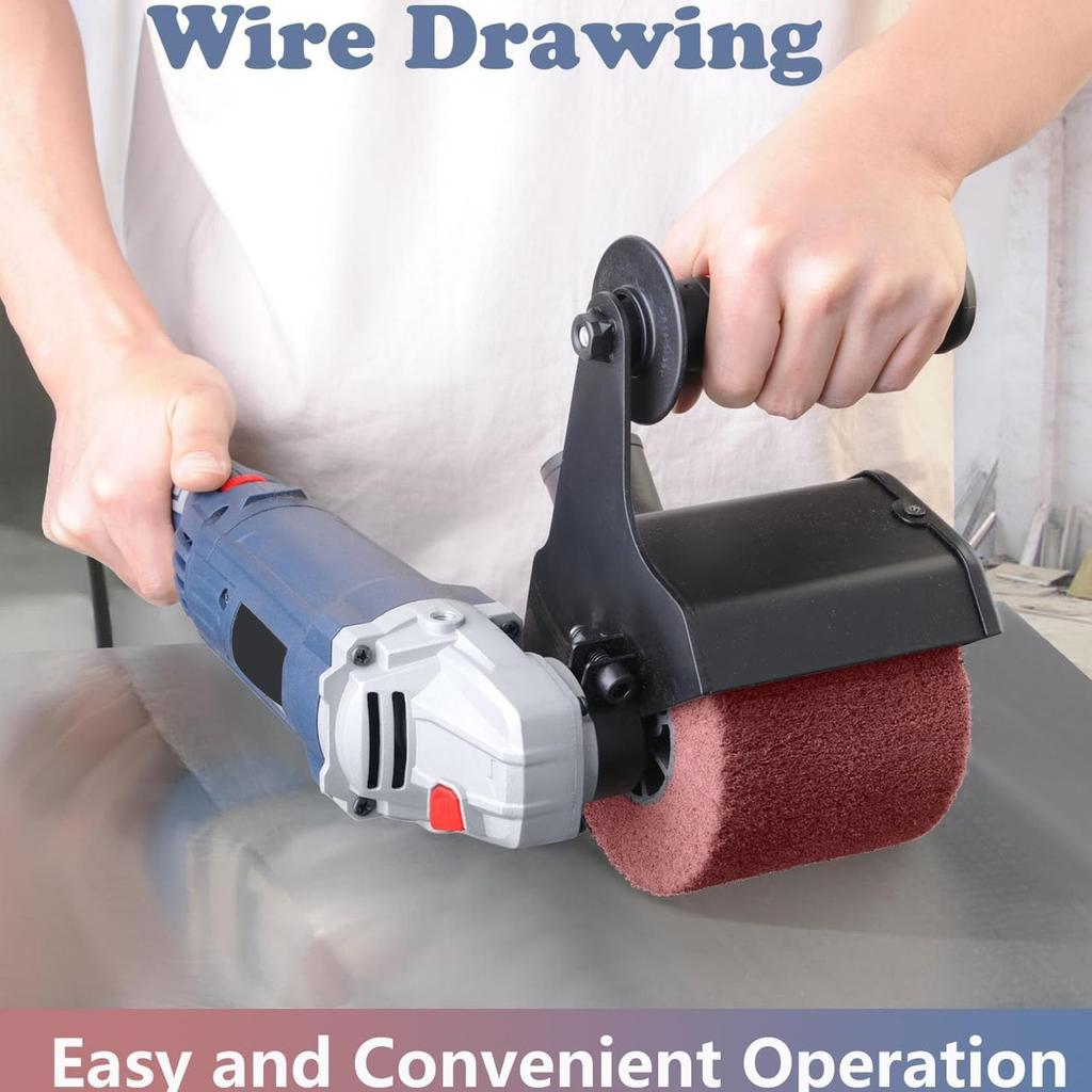 Multifunctional Handheld Polisher Sander Tool with Two Brushing Wheels and Soft Handle for Stainless and Metal Burnishing, Steel, Wood,