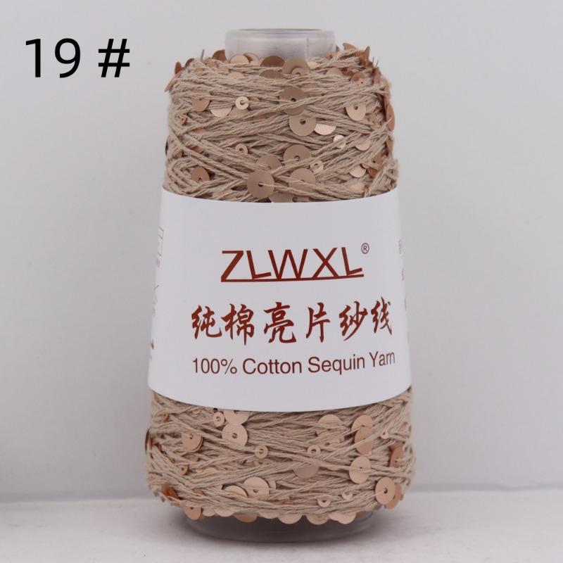 1000g /3200M 100% Cotton Yarn 6mm+3mm Special Sequin Yarn DIY Knitted Garment Accessories Rag Doll Knitting Yarn