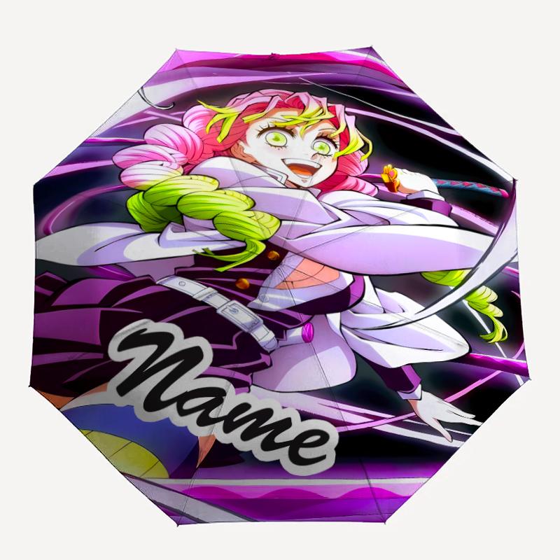 Personalized Name Demon Slayer Print Umbrella - Automatic Open/Close, Eight-Rib Durable Frame, Automatic Folding Umbrella