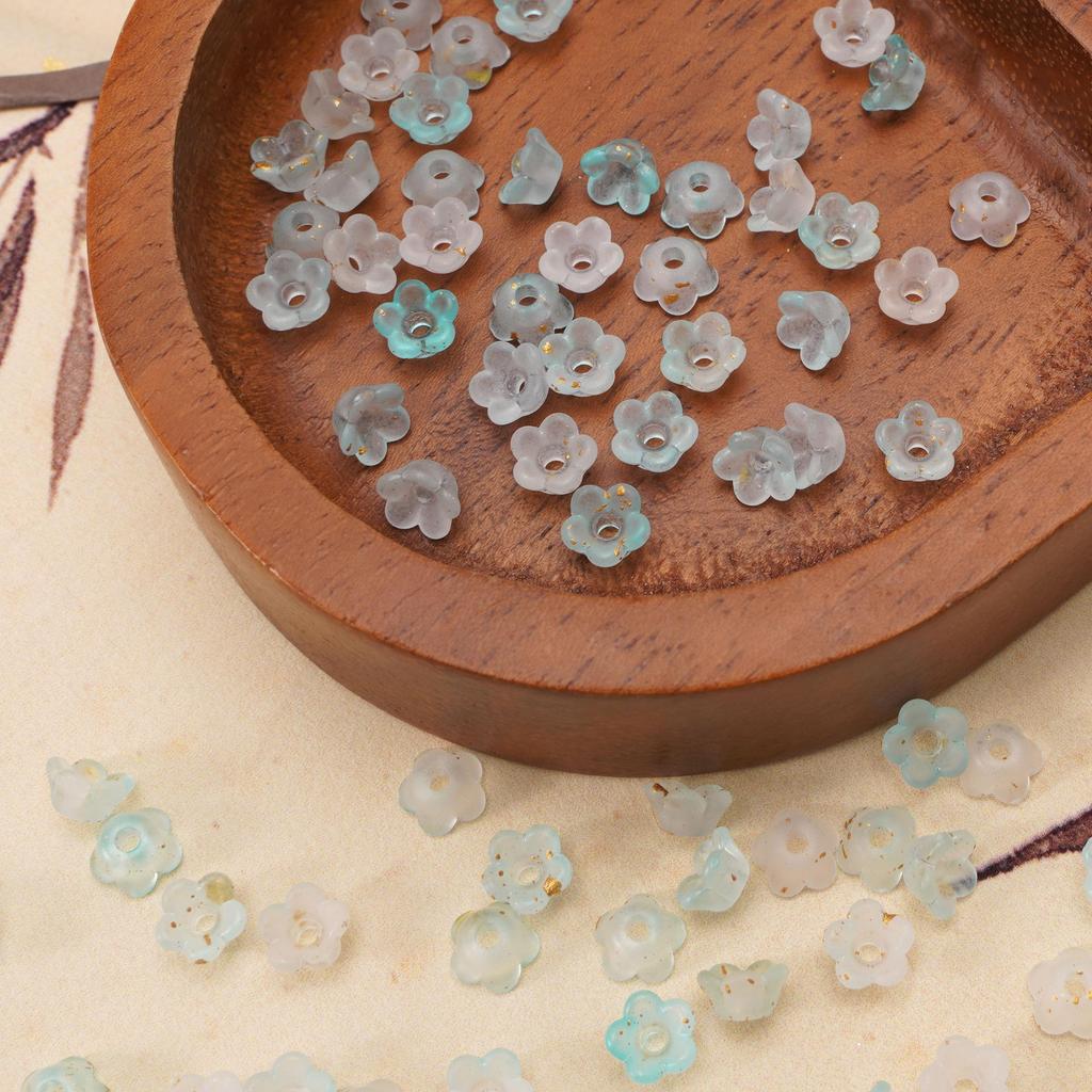 Acrylic Dot Gold Beads Flower Spacer Loose Beads For Jewelry Making