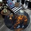 Golden Bear Round Area Rug,Carpet Rug for Living Room Bedroom Sofa Playroom Decor,Non-slip Floor Mat