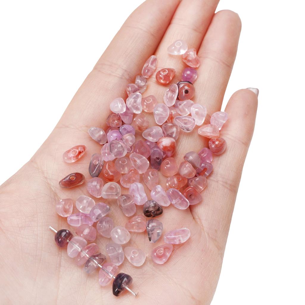 10g unregelmäßige Halo gebeizte kleine Kiesperlen Acryl lose Distanzperlen für DIY handgefertigte Armbänder Halskette Schlüsselanhänger Schmuckherstellung Zubehör