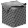 12-pakning Mikrofiberkluter - 12,5"x12,5" Grå Bilkluter, Ultraabsorberende &; Stripefri For Bil/hjem, 1200 Vask