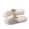 Slippers Household Women Spring and Autumn Four Seasons Striped Thick Bottom Non-slip Men Couple Wooden Floor Linen Cotton Slippers Summer