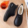 Botas Femininas de Inverno com Forro de Lã Impermeáveis Quentes Antiderrapantes Sapatos de Chuva Confortáveis para Interior e Exterior Sapatos Slip-On Botas De Mujer