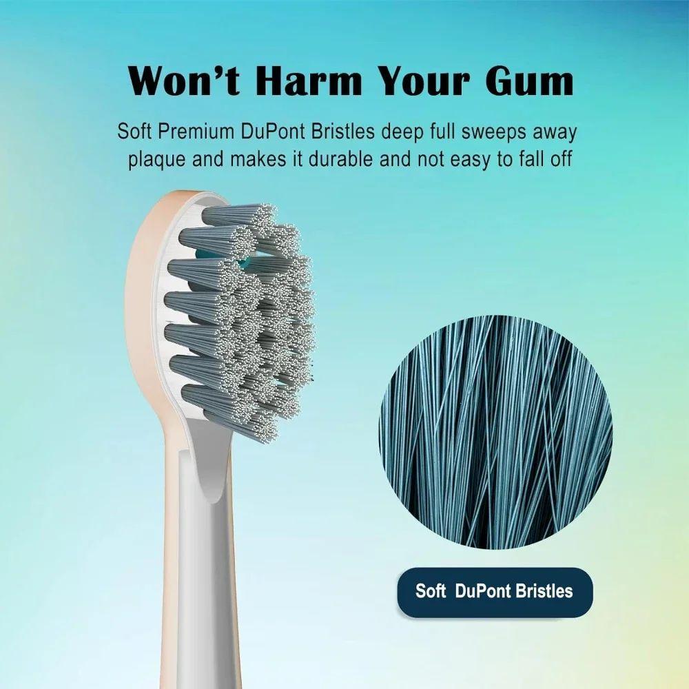 Replacement Brush Head for Waterpik Sonic-fusion 2.0 Toothbrush, Compact, White, Pack of 3, Soft Bristles