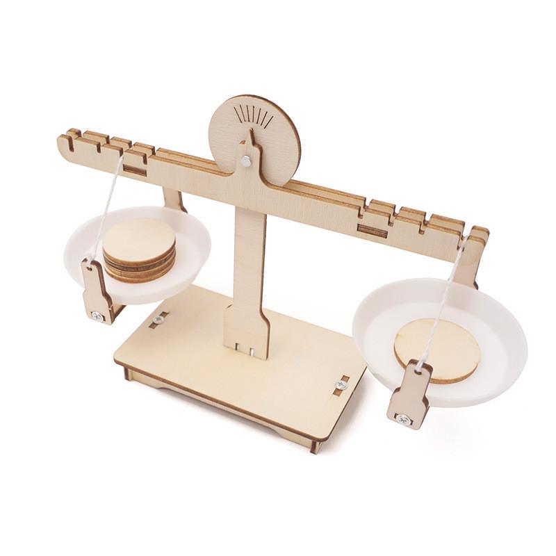 Wooden Diy Science Experiment Balance Scale Toy For Kids Stem Educational Handmade Kit