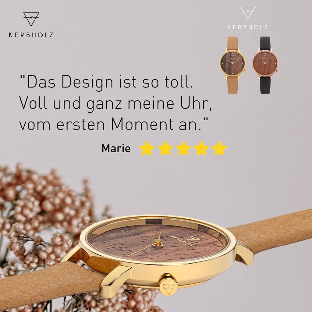 Curbholz German Genuinely Imported WEMM5017 Women's Watch, Wooden, Design, Waterproof,