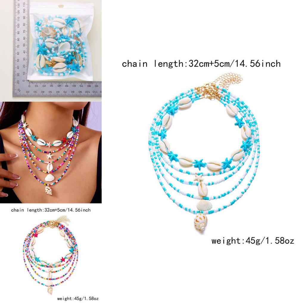 Collier de Perles Coquillage Mode pour Femmes avec Pendentif en Alliage pour un Style Décontracté d'Été
