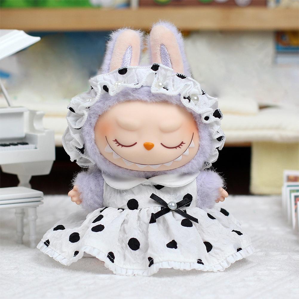 Miniature Flower Dress for 17cm Labubu Dolls Cute DIY Doll Clothes Fashion Accessories Lovely Outfit Gifts for Girls Friends