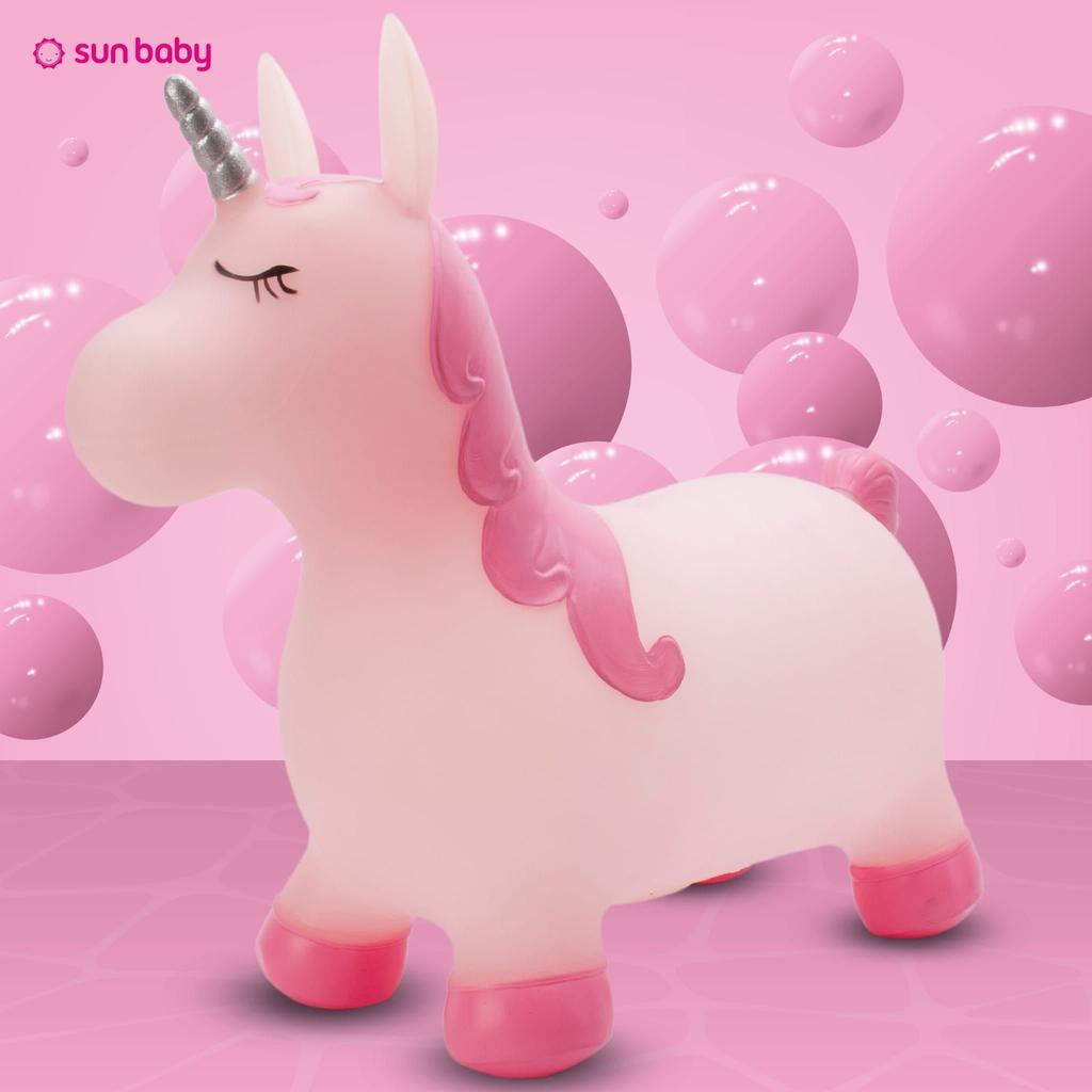 Children's Hopper for Jumping with Pump Kelly Pink With Glitter Horn