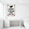 Vintage Keep Calm and Love Cats Metal Sign with Cat Silhouette Rusty Edges, Hanging Holes for Home Cafe Wall Decor, Rustic Retro