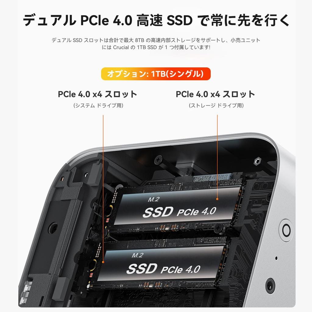 Beelink SER9 Mini AMD Ryzen AI 9 365 up to 32GB 1TB PCIe Mini Gaming 4K Triple PC, (10C/20T 5.0GHz), LPDDR5X, 4.0 SSD, PC, Display, HDMI/DP/USB 4/2.5G