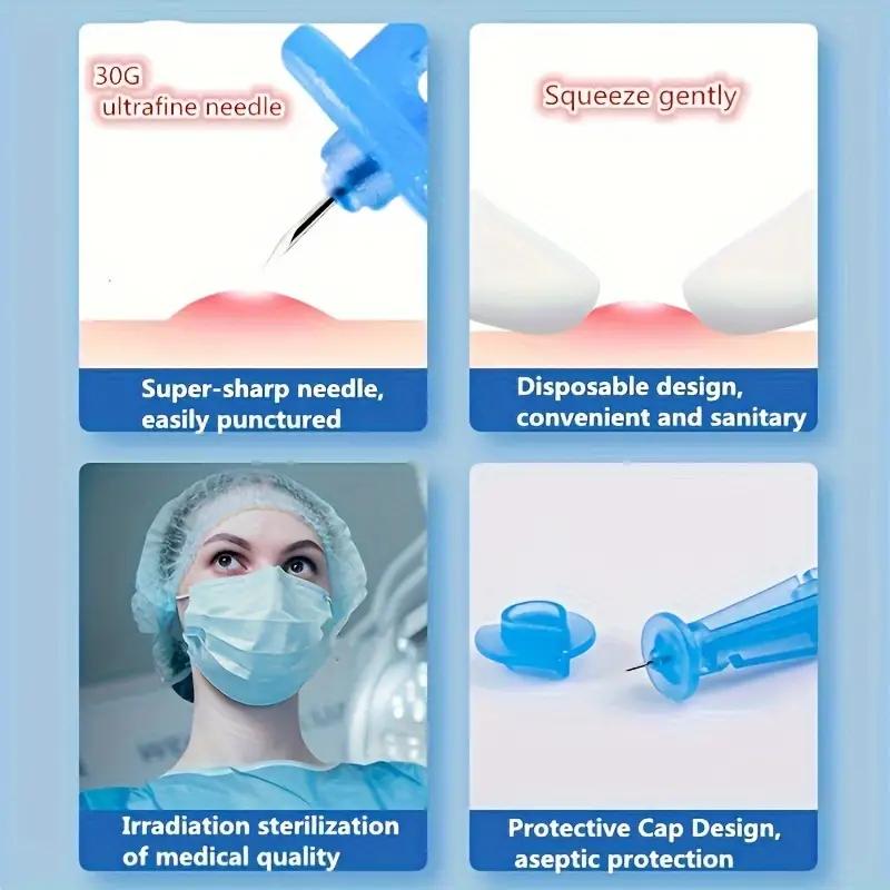 50/100/150/200 ks Nástroj na odstranění skvrn na černé tečky, ultra jemná jehla Snadné odstranění akné Akné Nástroje z nerezové oceli, čisté a hygienické pro kosmetický salon