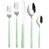 5Pcs Dinnerware Set Stainless Steel Tableware Set Knife Fork Spoon Dinner Set Black Gold Cutlery Set Kitchen Service for 6