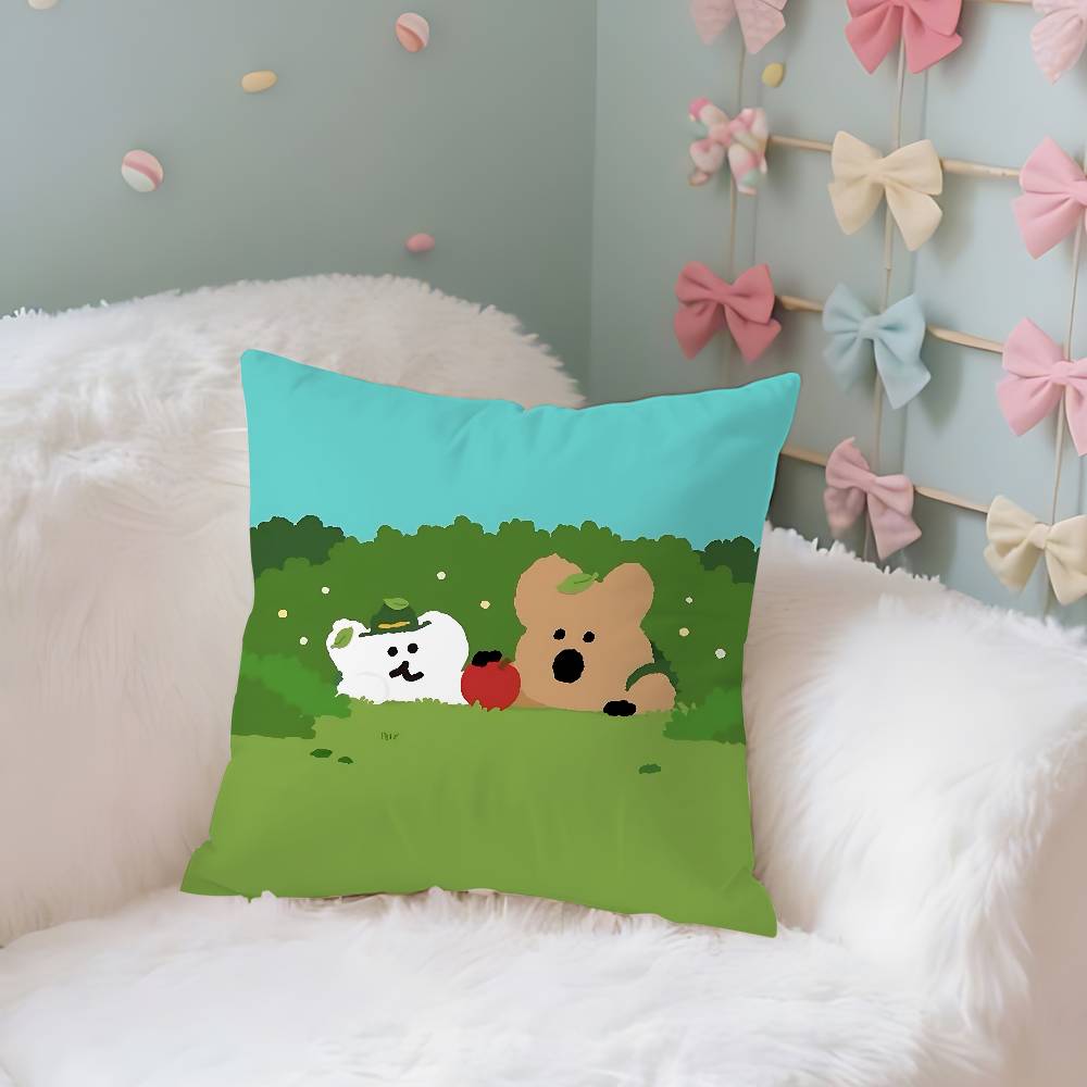 Korea D-Dinotaeng Cute Pillow Case Throw Pillow Cover Nordic Vintage Style Cushion Covers Home Living Room Sofa Couch Seat
