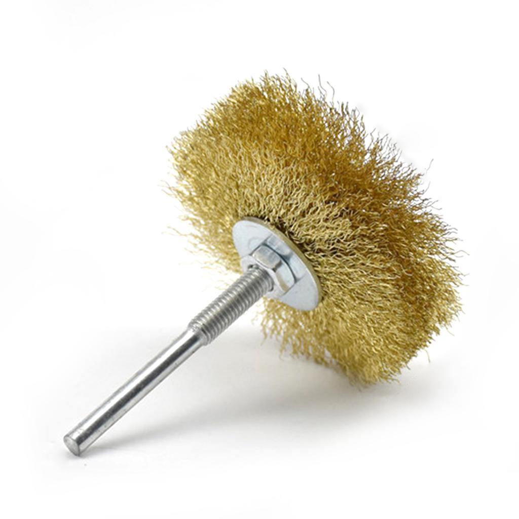 Spindelmontert hjulbørstemontert krympet ståltrådsbørste for rustfjerning