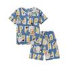 Slim Fit Summer Cotton Silk Pajama Set - Short Sleeve & Shorts for Kids, Boys, Girls- Parent-Child Homewear