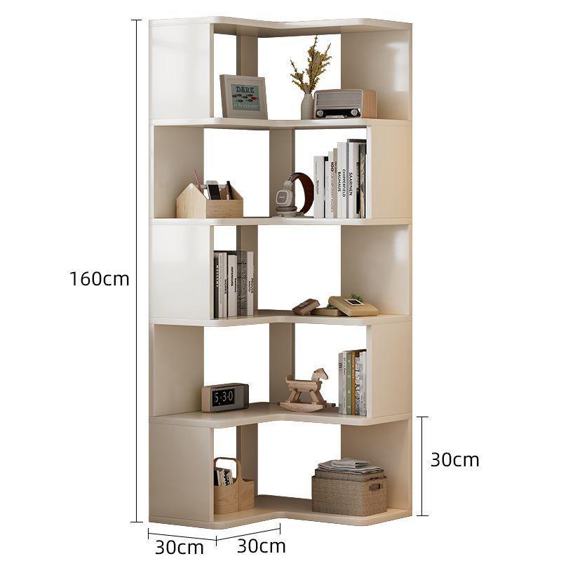 Corner Cabinet, Multi-layer Solid Wood Storage Rack for Living Room, Floor-standing or Wall-mounted Bookshelf for Corner Storage
