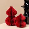 3d Paper Ornament Honeycomb Paper Desktop Vase Spring Festival Christmas Red Brown Decoration Wedding Hanging Gourd Ornament