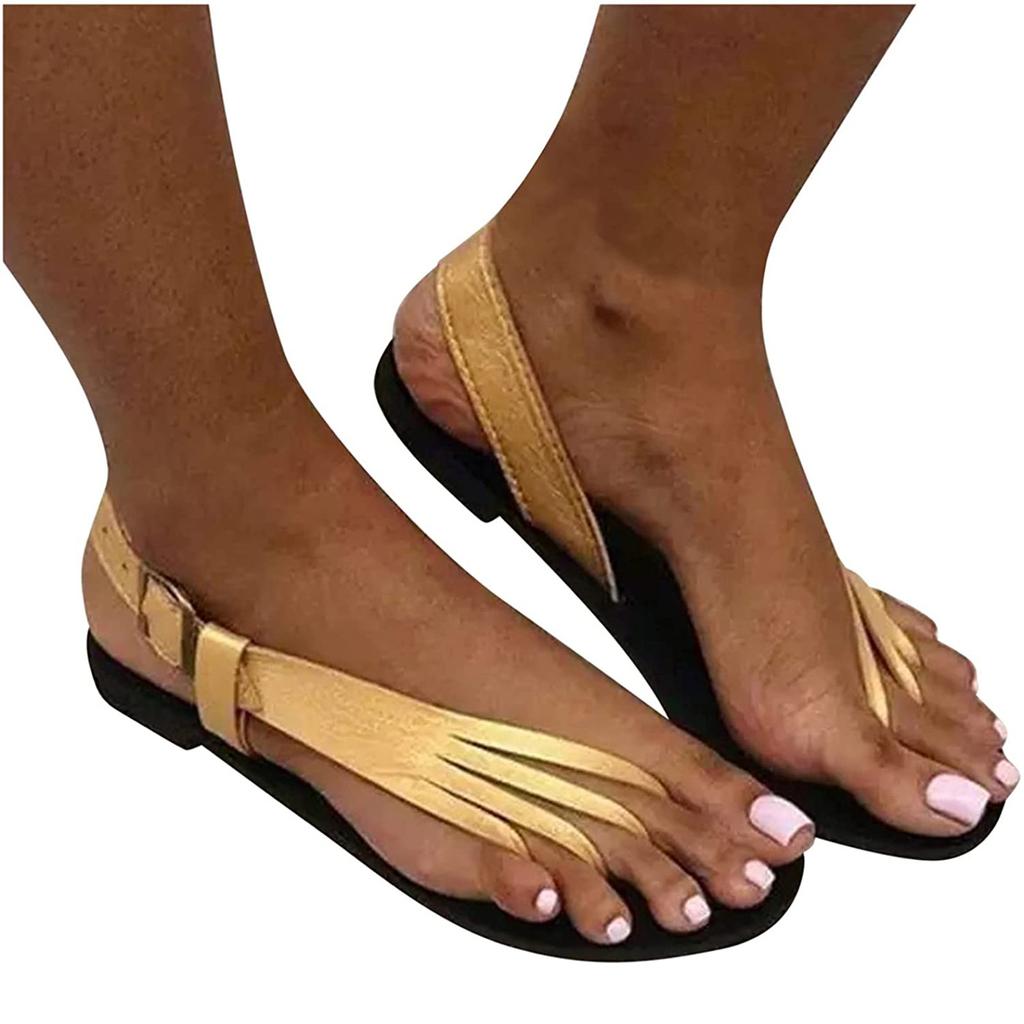 Women's Flat Sandals Summer Travel Beach Shoes Women's Clip Toe Sandals