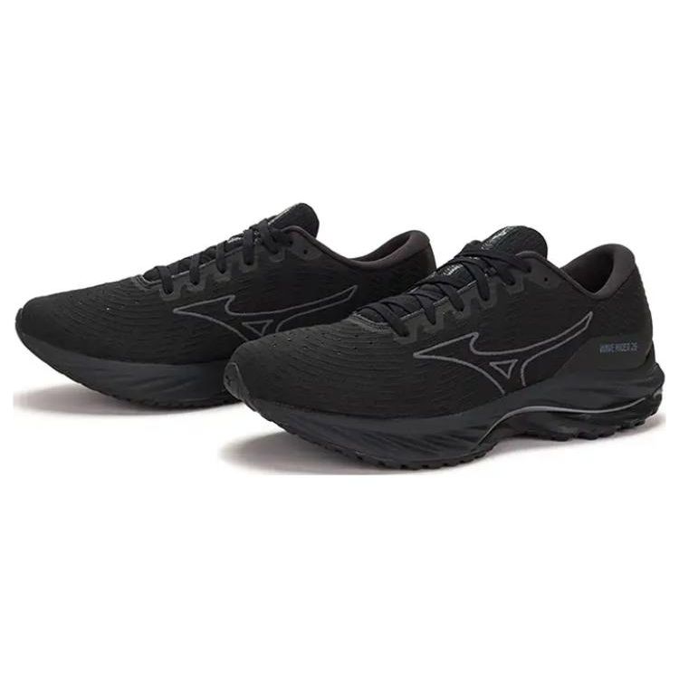 Mizuno Wave Rider 26 Comfortable Versatile Durable Breathable Low-Top Carbon Plate Casual Running Shoes Unisex Sneakers Black J1GC227552