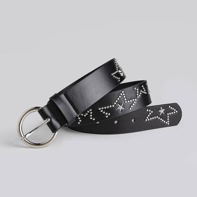 Trendy Retro Versatile Women's Pentagram Rivet Creative Personalized Belt Fashion Basic Belt Women's Decorative Belt