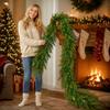 Artificial Christmas Cedar Garland 180cm/270cm - Realistic Needles for Fireplace Table Window Stair Mantel Indoor Outdoor Decor