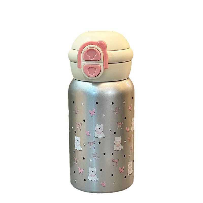 New Large-Capacity Thermos Cup Made of 316 Stainless Steel, High Aesthetic Value, Suitable for Students, with a Straw, for Home Use