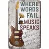 Vintage Music Guitar Metal Poster, Bar Wall Decor