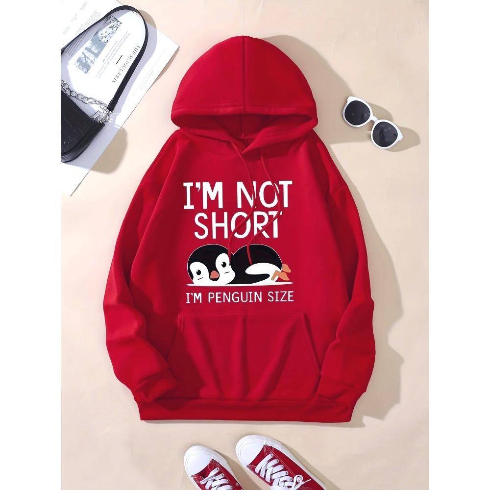 

Я НЕ НИЗКИЙ, Я ПИНГВИНЬЕГО РОСТА. Смешной принт. Женская модная толстовка с капюшоном. Милые худи. Модная повседневная хип-хоп толстовка. 3XL