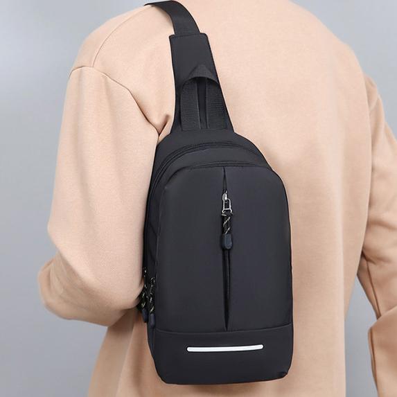 New Men's Chest Bag,Single-shoulder Crossbody Bag, with A High-end Feel, Outdoor, Young and Trendy Style, Student Casual and Individual Korean Version