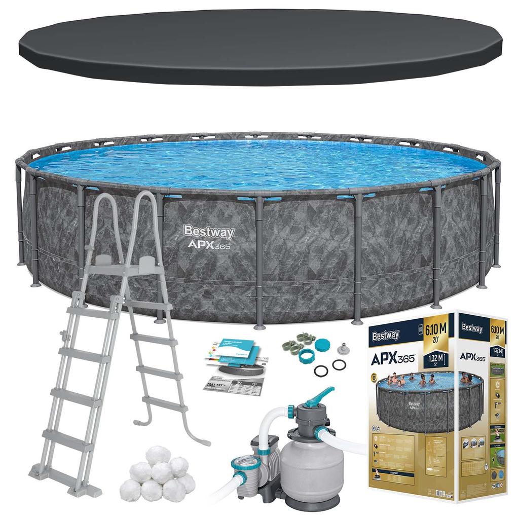 Piscină de grădină cu cadru 610 X 132 Cm 11-în-1 Bestway 561Ke